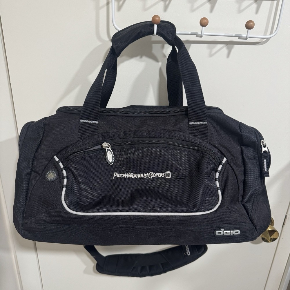 OGIO Duffel Bag Black Price Waterhouse Coopers Logo Gym Travel Sports Bag